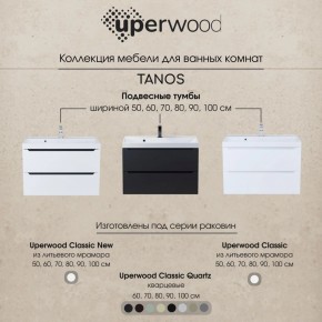 Тумба под раковину Uperwood Tanos 100 см, подвесная, белая/графит в Верхней Пышме - verhnyaya-pyshma.mebel24.online | фото 12