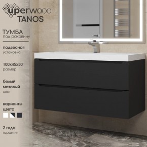 Тумба под раковину Uperwood Tanos 100 см, подвесная, черная матовая в Верхней Пышме - verhnyaya-pyshma.mebel24.online | фото 3