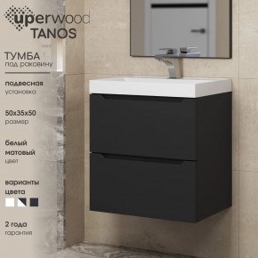 Тумба под раковину Uperwood Tanos 50 см, подвесная, черная матовая в Верхней Пышме - verhnyaya-pyshma.mebel24.online | фото 4