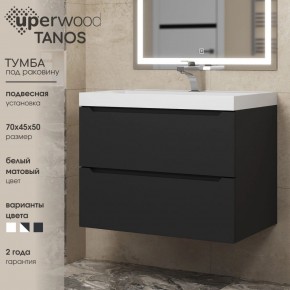 Тумба под раковину Uperwood Tanos 70 см, подвесная, черная матовая в Верхней Пышме - verhnyaya-pyshma.mebel24.online | фото 3