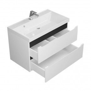 Тумба под раковину Uperwood Tanos 80 см, подвесная, белая/графит в Верхней Пышме - verhnyaya-pyshma.mebel24.online | фото 2