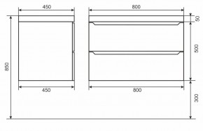 Тумба под раковину Uperwood Tanos 80 см, подвесная, белая/графит в Верхней Пышме - verhnyaya-pyshma.mebel24.online | фото 6