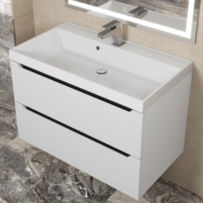 Тумба под раковину Uperwood Tanos 80 см, подвесная, белая/графит в Верхней Пышме - verhnyaya-pyshma.mebel24.online | фото 8