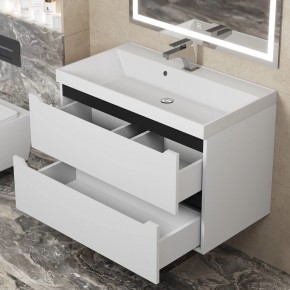 Тумба под раковину Uperwood Tanos 80 см, подвесная, белая/графит в Верхней Пышме - verhnyaya-pyshma.mebel24.online | фото 9