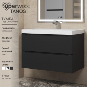 Тумба под раковину Uperwood Tanos 80 см, подвесная, черная матовая в Верхней Пышме - verhnyaya-pyshma.mebel24.online | фото 3
