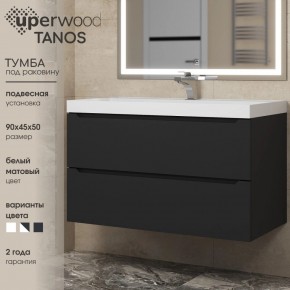Тумба под раковину Uperwood Tanos 90 см, подвесная, черная матовая в Верхней Пышме - verhnyaya-pyshma.mebel24.online | фото 3