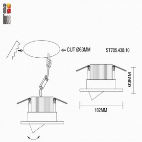 Встраиваемый светильник ST-Luce ST705 ST705.438.10 в Верхней Пышме - verhnyaya-pyshma.mebel24.online | фото 3